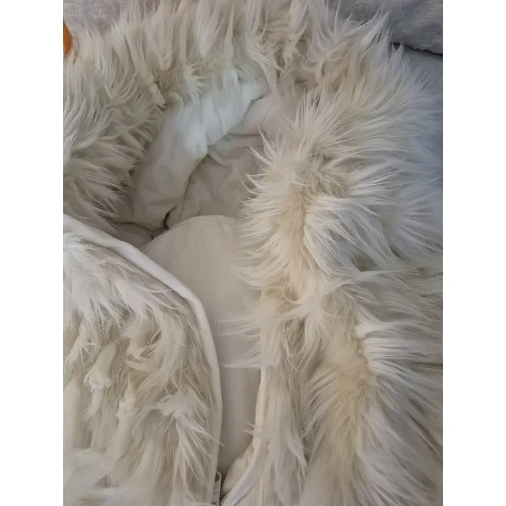 💥 Pottery Barn Teen Sleeping Bag Hooded Faux Fur Supremely Soft Zip Front